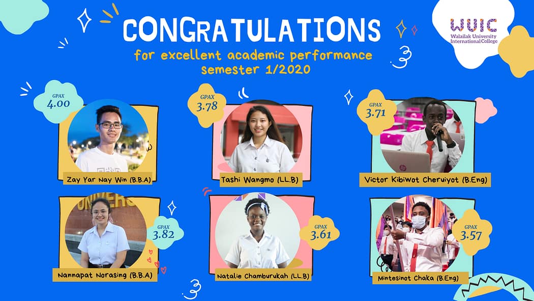 Congratulations for excellent academic performance 1/2020