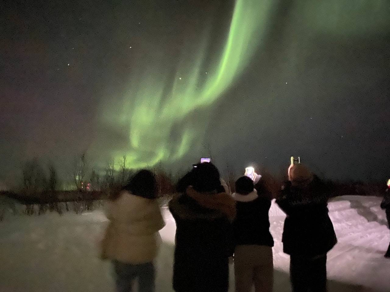 WUIC Exchange students in Russia see the Aurora for the first time