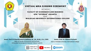Virtual Memorandum of Agreement (MoA) Signing Ceremony between Universitas Pembangunan Nasional Veteran Jakarta, Indonesia with Walailak University International College (WUIC) 🤝🏻