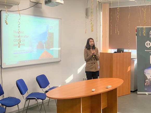 Last week, the Vice Dean of the Walailak University International College (WUIC) was extended the honor of being invited to serve as a Visiting Professor at The North-West Institute of Management of the Russian Presidential Academy of National Economy and Public Administration, where she delivered an insightful and thought-provoking lecture on the timely and relevant topic of "Thailand Tourism after COVID-19 pandemic", which was met with great interest and enthusiasm by the attending students and faculty; this enlightening academic exchange and scholarly activity serves as a shining example of the fruitful and mutually beneficial partnership between the Russian Presidential Academy of National Economy and Public Administration and Walailak University, which was formally established and cemented with the signing of a Memorandum of Understanding in June of 2022 by Professor Dr. Sombat Thamrongthanyawong, President of Walailak University.