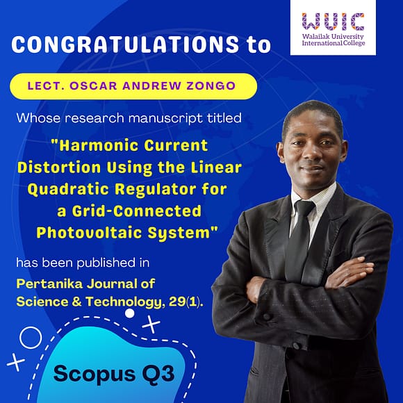WUIC Congratulations to Dr. Oscar Andrew Zongo