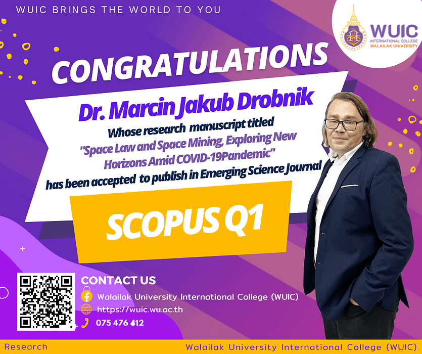 WUIC Congratulations to Dr. Marcin Jakub Drobnik