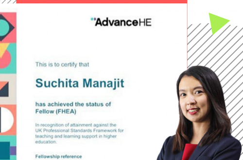 Congratulations to Dr. Suchita Manajit for achieving Fellow, UKPSF.